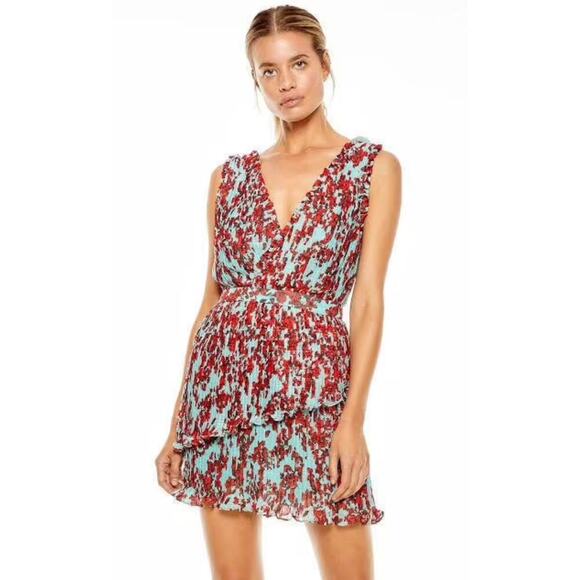 Talulah Super Bloom Mini Dress In Red Floral Garden - Picture 1 of 8